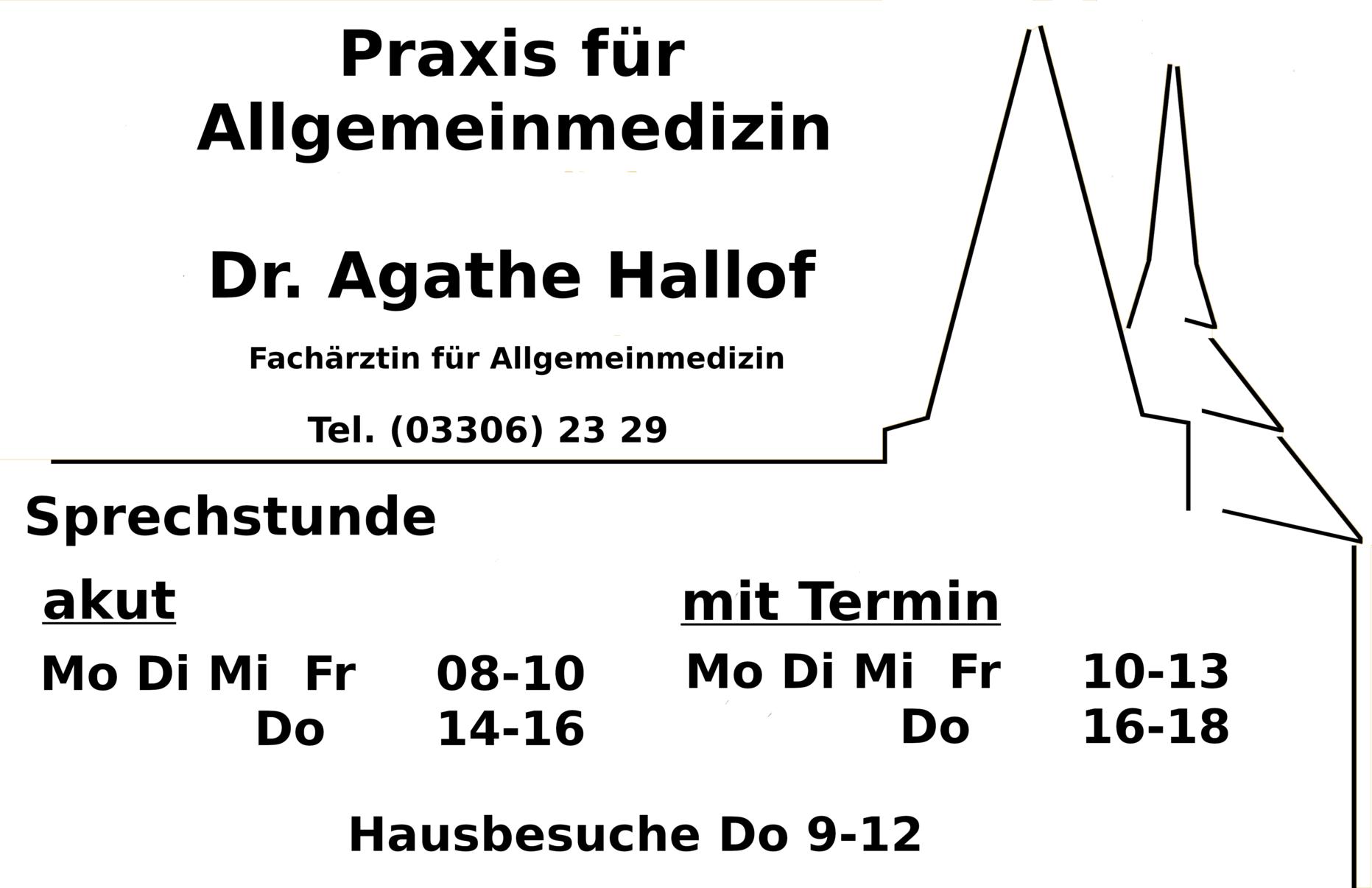 Praxisschild mit Öffnungszeiten